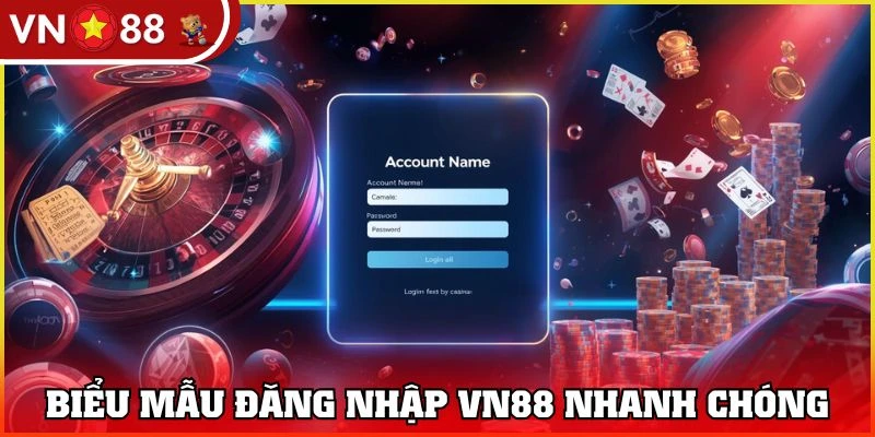 Biểu mẫu đăng nhập VN88 qua website