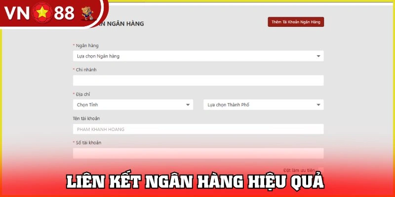Liên kết ngân hàng dễ dàng, thuận lợi